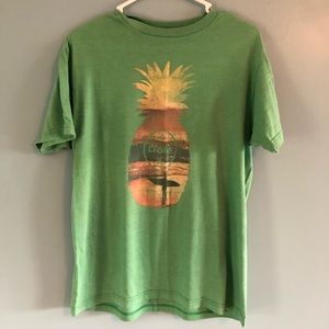 Dole Food Company Men's Medium Short Sleeve Pineapple Logo Green Graphic T Shirt